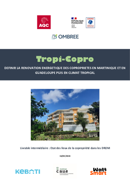 Etat des lieux de la copropriété dans les DROM (Livrable intermédiaire Tropi-Copro)