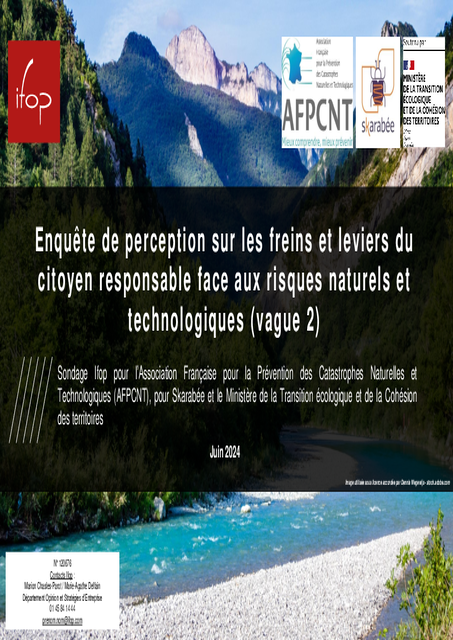 Enquête de perception sur les freins et leviers du citoyen responsable face aux risques naturels et technologiques